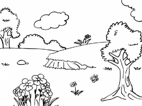 Раскраска пейзаж