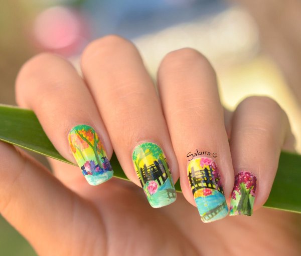 Летние ногти необычные