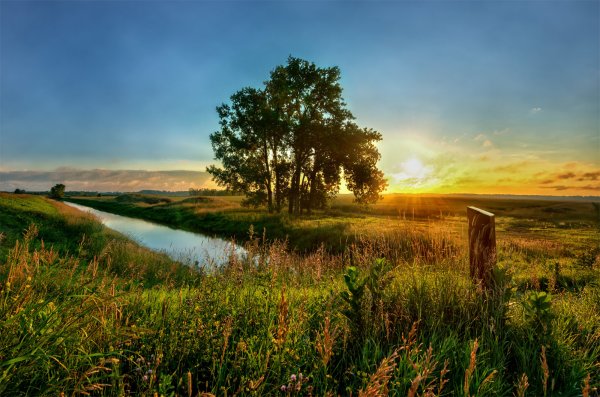 Закат в деревне