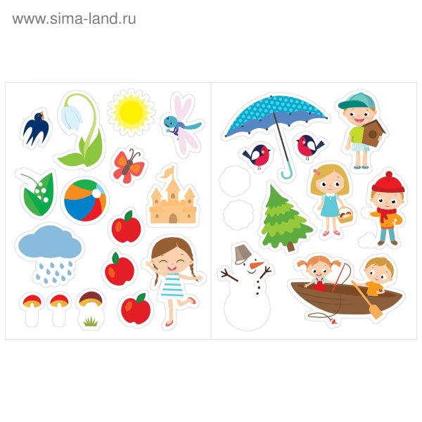 Многоразовые наклейки времена года