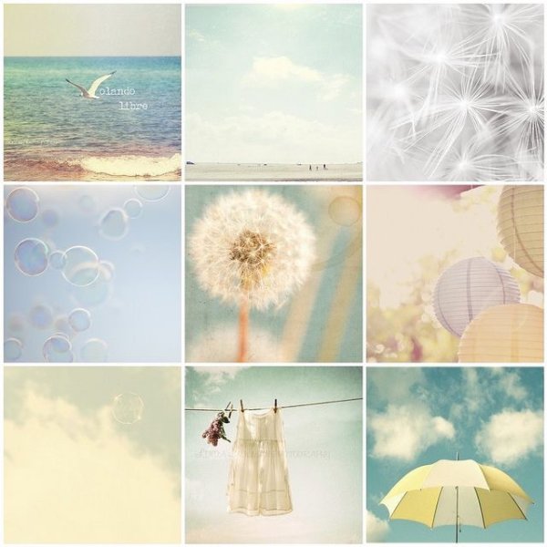 Коллаж в пастельных тонах