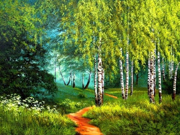 Лесная Полянка с цветами