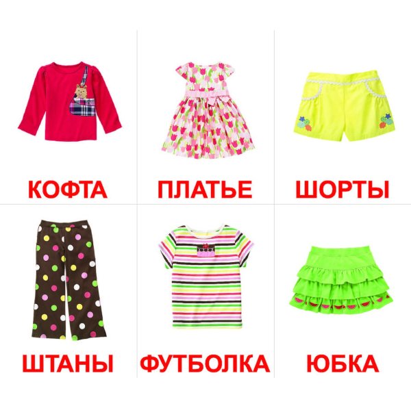 ОДОДЕЖДА карточки для детей