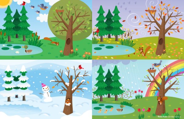 Изображения времен года для детей