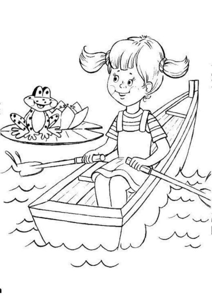 Раскраска мальчик на пляже