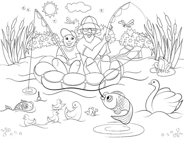 Плавание раскраска для детей