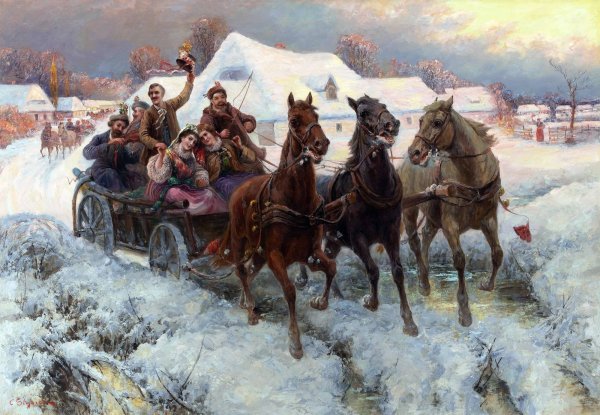 Тройка ямщик живопись