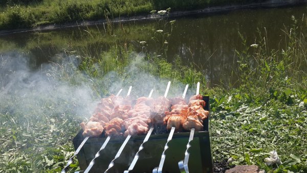 Шашлык на столе