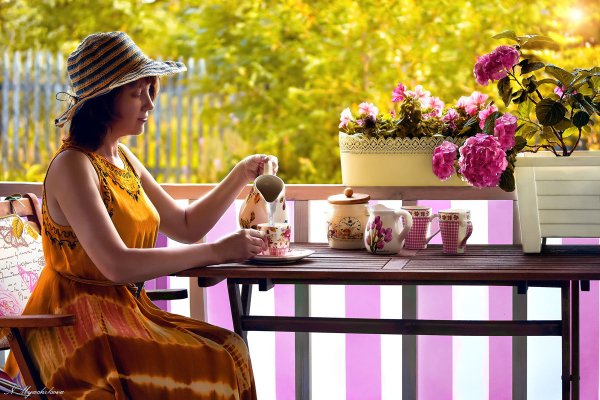 Летнее чаепитие в саду