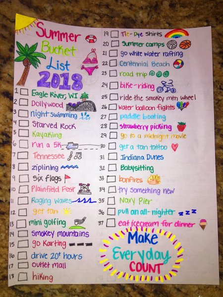 Summer Bucket list ideas