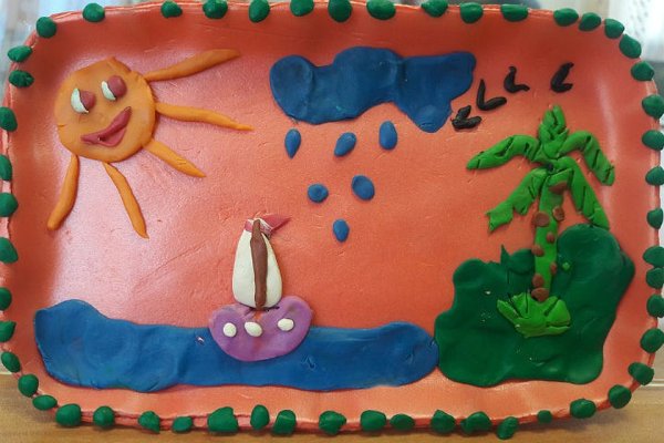 Картина из пластилина лето