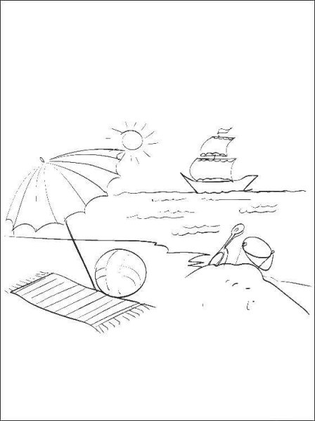 Раскраска пляж