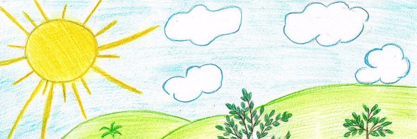 Радужный пейзаж рисунок