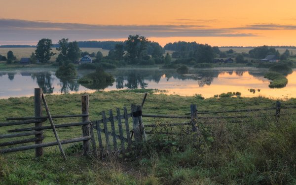 Река Вышний Пенская деревушка