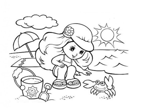 Раскраски лето для детей 3-4 лет