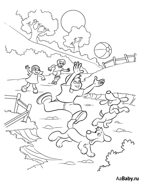 Раскраска парк развлечений для детей