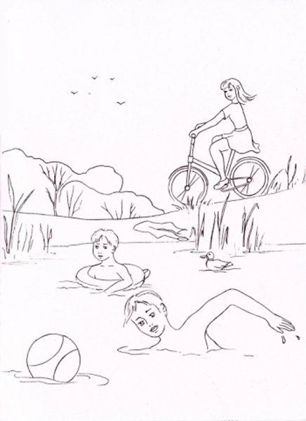 Лето раскраска для детей