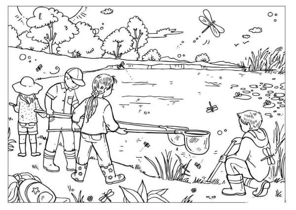 Раскраска безопасное лето для детей