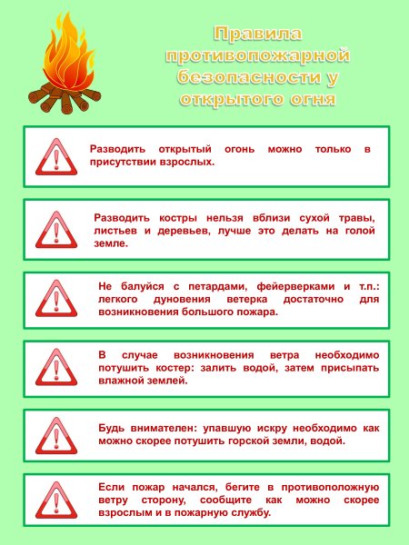 Пожарная безопасность летом памятка