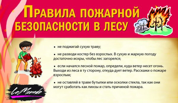 Памятка по пожарной безопасности для школьников