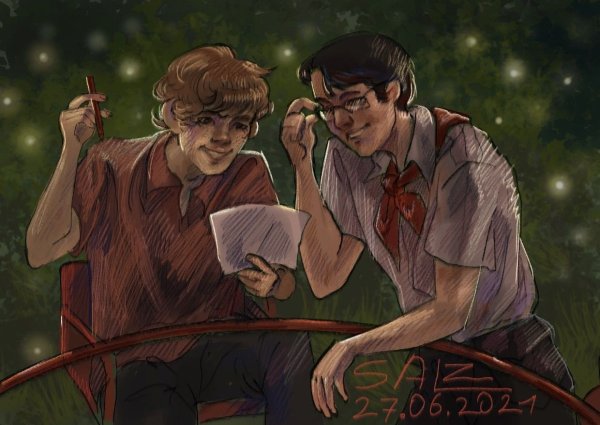 Юра и Володя лето в Пионерском галстуке арт