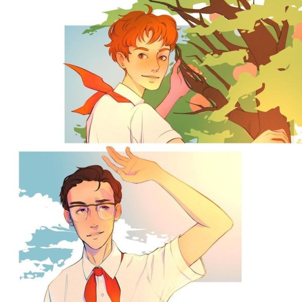 Лето в Пионерском галстуке Юра и Володя яой