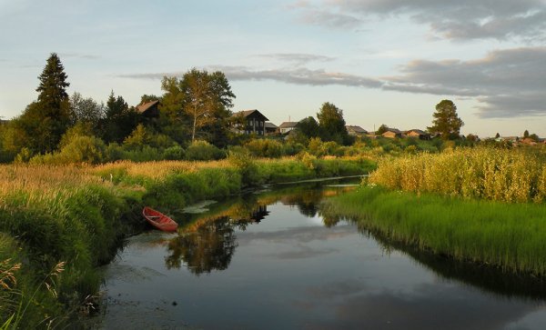 Лето река деревня