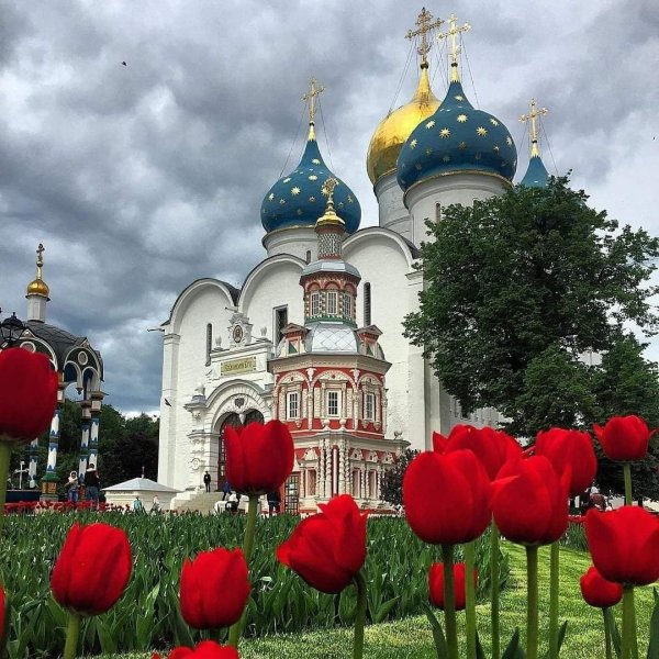 Цветы возле храма