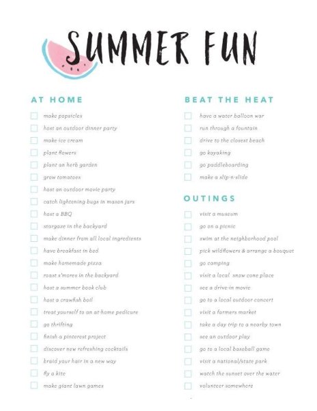 Планы на лето список