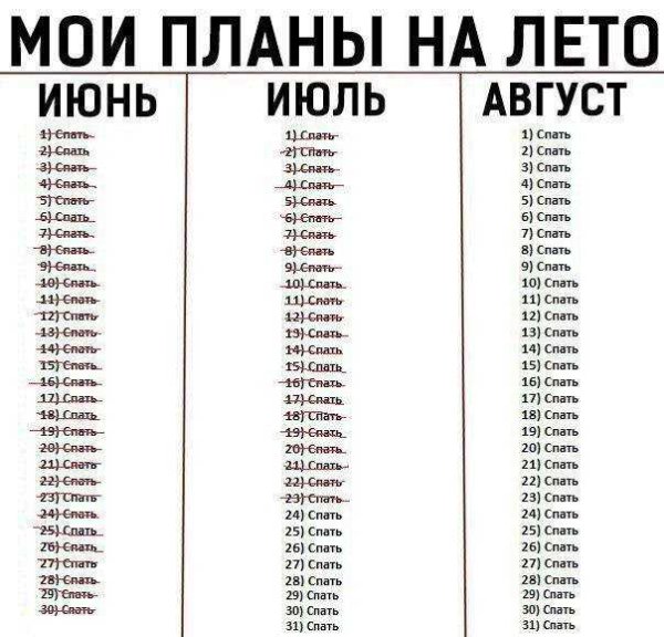 100 Дел на лето список