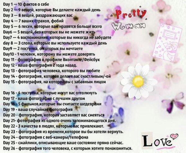 Идеи для личного дневника список