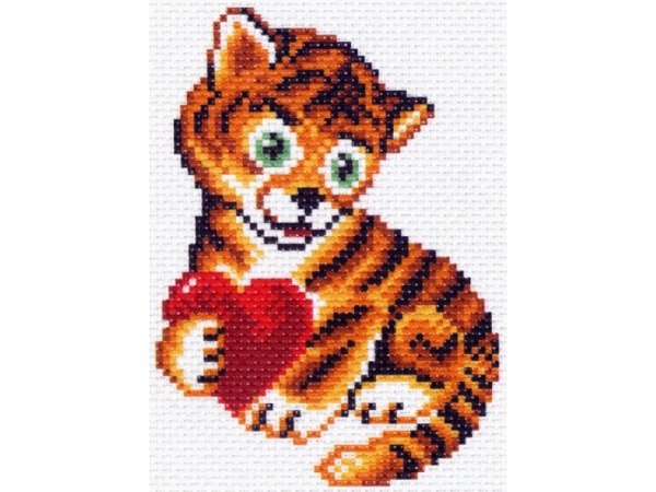 Тигренок вышитый крестиком