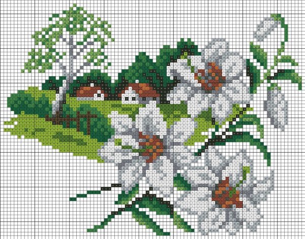 Вышивка крестиком природа