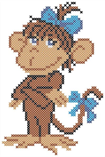 Вышивка обезьяна крестиком