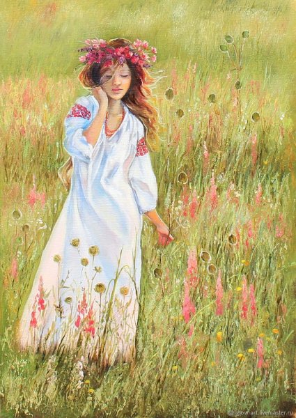 Девушка с волосами цвета льна