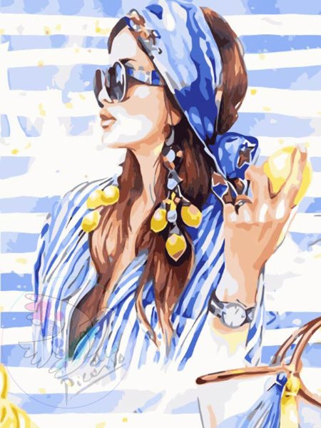 Девушка рисованная в цветах