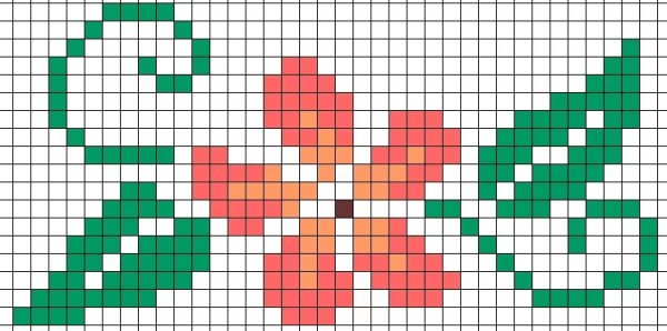 Цветочек по клеточкам маленький