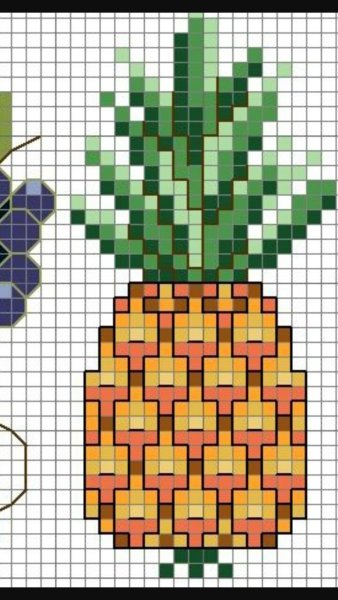 Рисунки по клеточкам фрукты