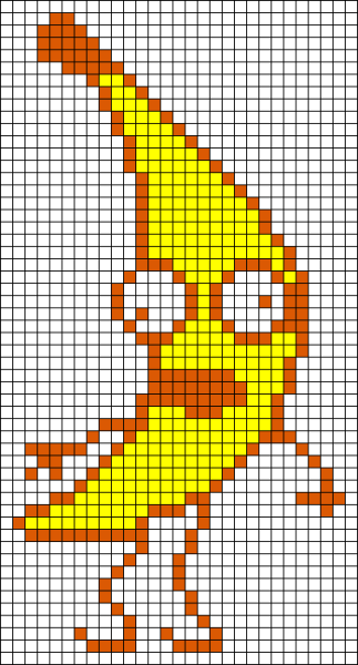 Рисование по клеточкам банан