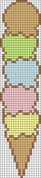 Рисование по клеткам мороженое