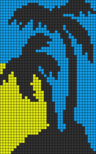 Пейзаж по клеточкам в тетради