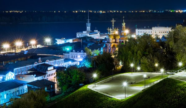 Ночной город Нижний Новгород