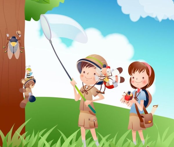 Дети летом мультяшные