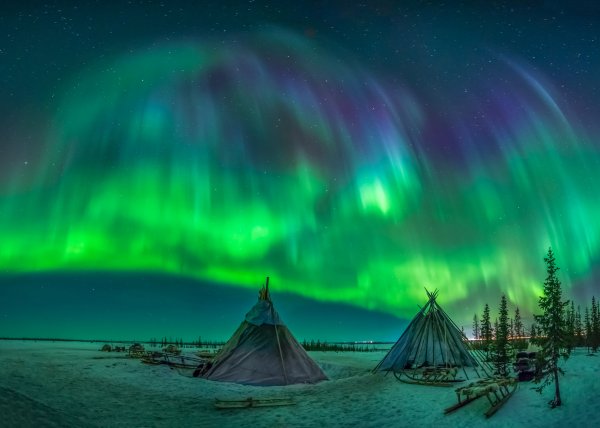 Остров Врангеля Северное сияние