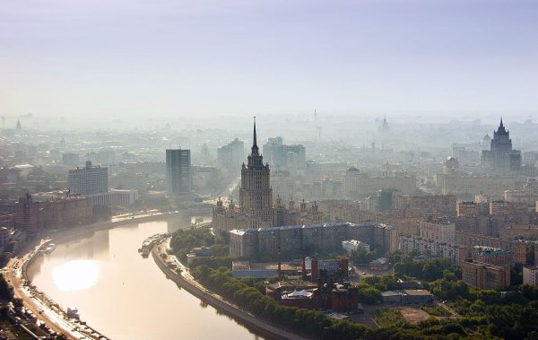 Москва Сити река рассвет