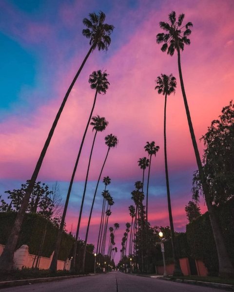 Розовый закат на море