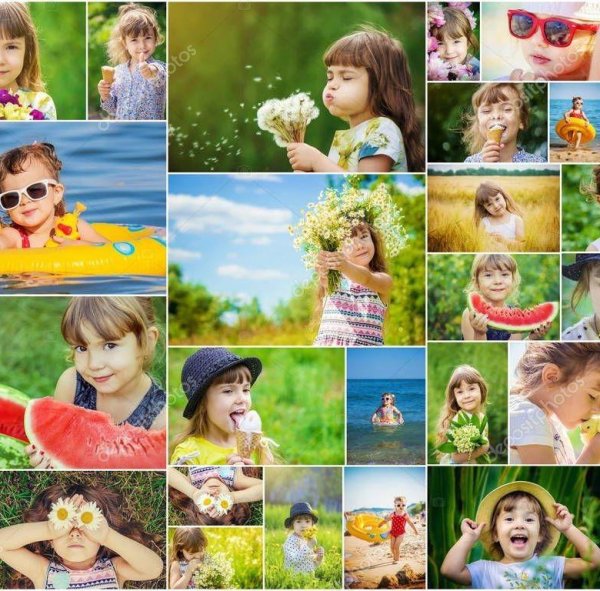 Фотоколлаж лето детский