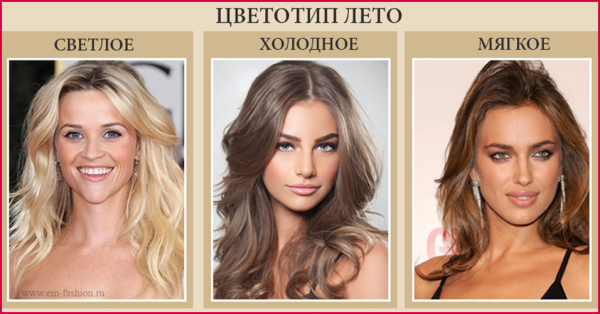 Цветотип Холодное лето цвет волос