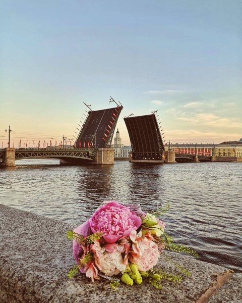 Дворцовый мост в Санкт-Петербурге днем