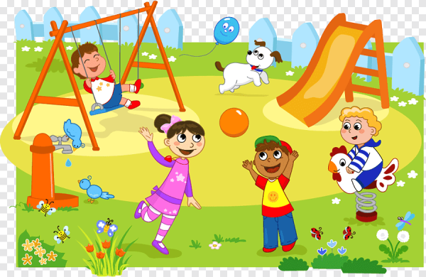 Лето дети на площадке